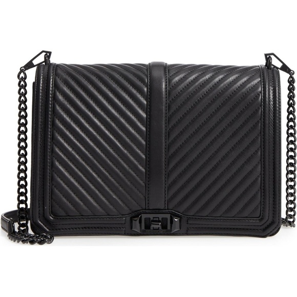 Rebecca Minkoff Handbags - Rebecca Minkoff Chevron Quilted Jumbo Love Crossbody – Black “NWT - minor wear”